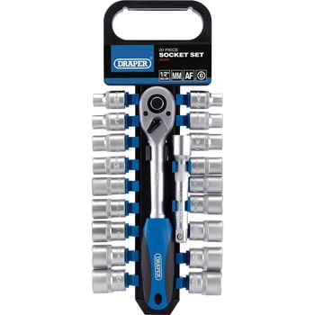 Draper 20 Piece 1/2" Drive Hex Socket Set Metric and Imperial