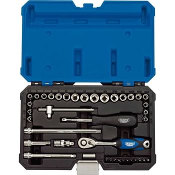 Draper 40 Piece 1/4" Drive Hex Socket Set Metric and Imperial