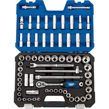 Draper 63 Piece 1/2" Drive Hex Socket Set Metric and Imperial