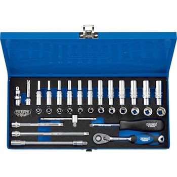 Draper Expert 32 Piece 1/4" Drive Hex Socket Set Metric