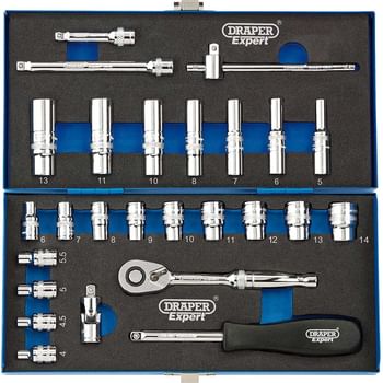 Draper Expert 26 Piece 1/4" Drive Socket Set Metric