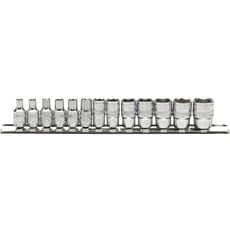 Draper 13 Piece 1/4" Drive Hex Socket Set Metric Set On Rail Draper 13 Piece 1/4" Drive Hex Socket Set Metric Set On Rail