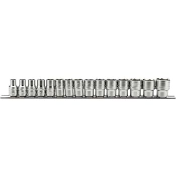 Draper 15 Piece 1/2" Drive Socket Set Metric on Rail