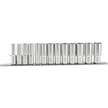 Draper Expert 13 Piece 1/2" Drive Deep Socket Set Imperial on Rail
