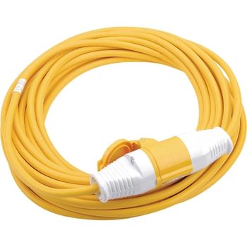 Draper Extension Trailing Lead 32 amp 2.5mm Yellow Cable 110v