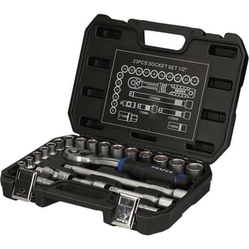 Draper Hi-Torq 23 Piece 1/2" Drive Socket Set Metric