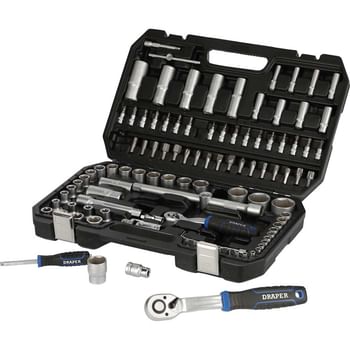 Draper Hi-Torq 108 Piece 1/4" and 1/2" Drive Socket Set Metric