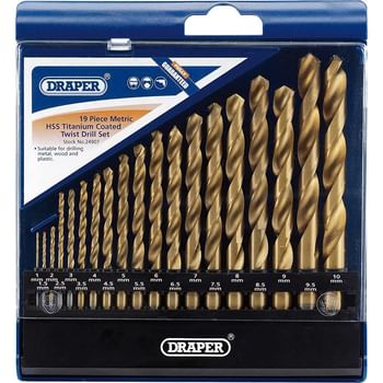 Draper 19 Piece HSS Titanium Drill Bit Set