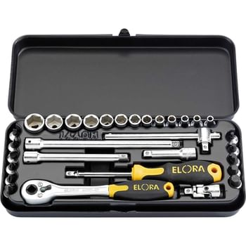 Elora 31 Piece 1/4" Drive Hex Socket and Screwdriver Bit Set Metric