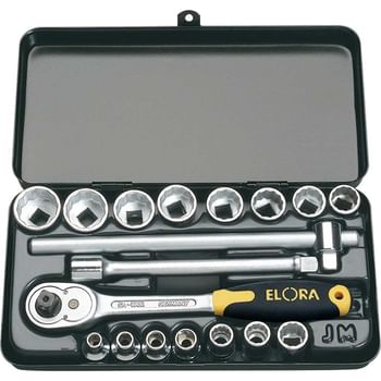 Elora 18 Piece 3/8" Drive Hex and Bi Hex Socket Set Metric