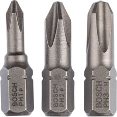 Bosch 3 Piece Extra Hard Phillips Screwdriver Bit Set Bosch 3 Piece Extra Hard Phillips Screwdriver Bit Set