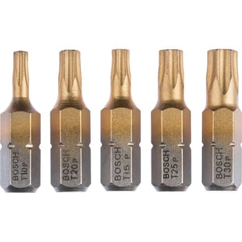 Bosch 5 Piece TiN Max Grip Torx Screwdriver Bit Set