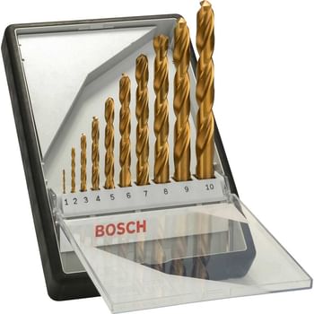 Bosch Robust Line 10 Piece HSS-TiN Drill Bit Set