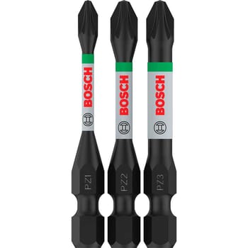 Bosch PRO 3 Piece Impact Control Torsion Pozi Screwdriver Bits