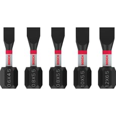 Bosch Pro 5 Piece Impact Slotted Screwdriver Bit Set Bosch Pro 5 Piece Impact Slotted Screwdriver Bit Set