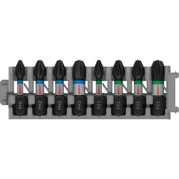Bosch 8 Piece Impact Control Phillips and Pozi Screwdriver Bit Set