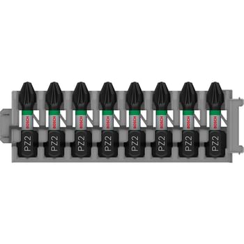 Bosch 8 Piece Impact Control Pozi PZ2 Screwdriver Bit Set