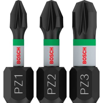 Bosch 3 Piece Impact Control Torsion Pozi Screwdriver Bits