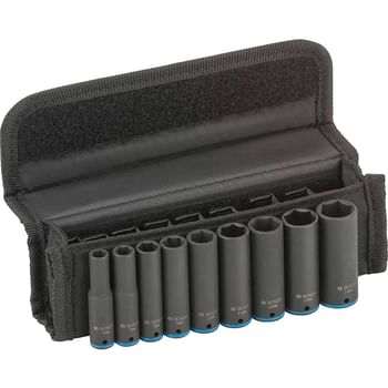 Bosch 9 Piece 1/4” Drive Deep Hexagon Impact Socket Set Metric