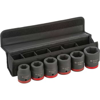 Bosch 6 Piece 1” Drive Hexagon Impact Socket Set Metric