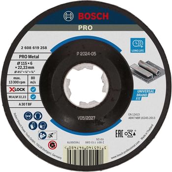 Bosch Expert X Lock Depressed Centre Grinding Disc