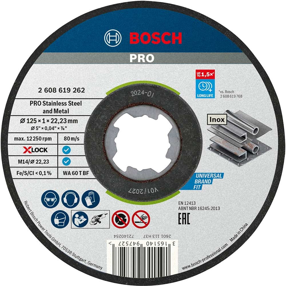 Bosch PRO X Lock Inox Flat Thin Metal Fast Cutting Disc | Cutting Discs