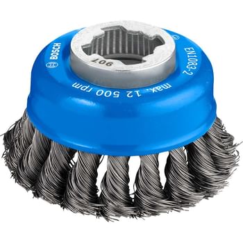 Bosch X Lock Knotted Steel Wire Cup Brush 0.35mm