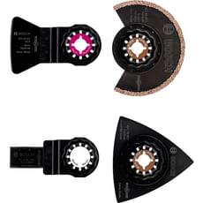 Bosch 4 Piece Starlock Oscillating Multi Tool Grout and Tiling Blade Set Bosch 4 Piece Starlock Oscillating Multi Tool Grout and Tiling Blade Set
