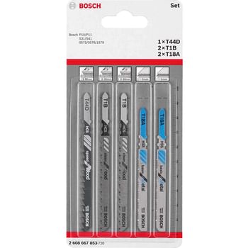 Bosch Expert Wood and Metal Cutting Jigsaw Blade Set Pack of 5