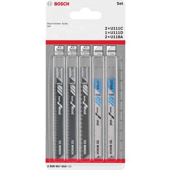 Bosch 5 Piece U Shank Jigsaw Blade Set for Wood and Metal