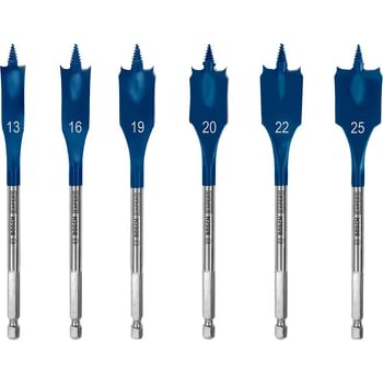 Bosch Expert 6 Piece Self Cut Speed Wood Flat Bit Set