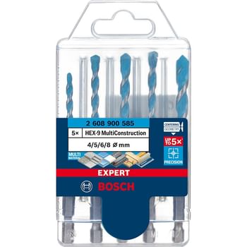 Bosch Expert 5 Piece Expert HEX-9 Multi Construction Drill Bit Set