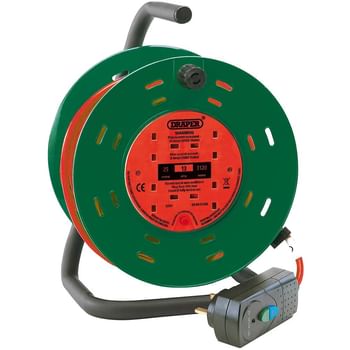 Draper Four Socket Garden Cable Reel and RCD Adaptor