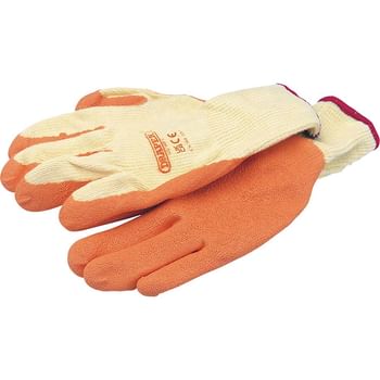 Draper Expert Heavy Duty Latex Coated Work Gloves Orange Large