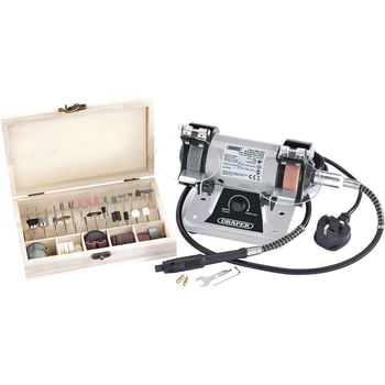 Draper LD75 75mm Bench Grinder and 107 Piece Accessory Set