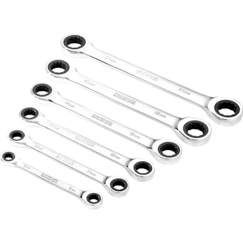 Draper Hi Torq 6 Piece Double Ratchet Ring Spanner Set