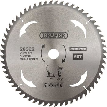Draper TCT Construction Circular Saw Blade Draper TCT Construction Circular Saw Blade