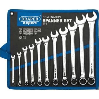 Draper 11 Piece Combination Spanner Set Imperial