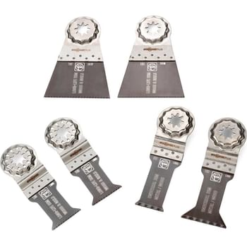 Fein 6 Piece Starlock Plus Oscillating Multi Tool Wood and Metal Cutting Blade Set