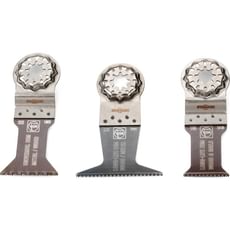 Fein 3 Piece Starlock Oscillating Multi Tool Wood and Metal E-Cut Cutting Blade Set Fein 3 Piece Starlock Oscillating Multi Tool Wood and Metal E-Cut Cutting Blade Set