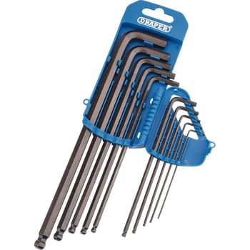 Draper 10 Piece Extra Long Ball End Allen Key Set Imperial