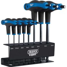 Draper Expert 8 Piece T Handle Ball End Hexagon Allen Key Set Metric Draper Expert 8 Piece T Handle Ball End Hexagon Allen Key Set Metric