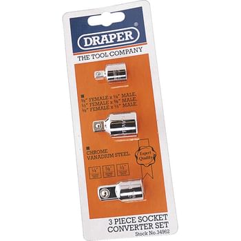 Draper 3 Piece Socket Adaptor Set