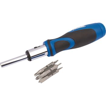 Draper Ratchet Screwdriver and 12 Piece Bit Set