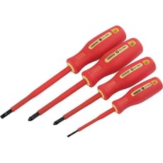 Draper 4 Piece VDE Insulated Pozi and Slotted Screwdriver Set Draper 4 Piece VDE Insulated Pozi and Slotted Screwdriver Set