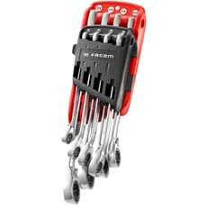 Facom 467 8 Piece Ratchet Combination Spanner Set Imperial