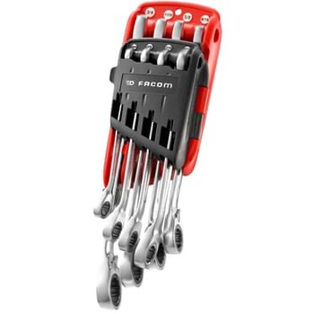 Facom 467 8 Piece Ratchet Combination Spanner Set Imperial