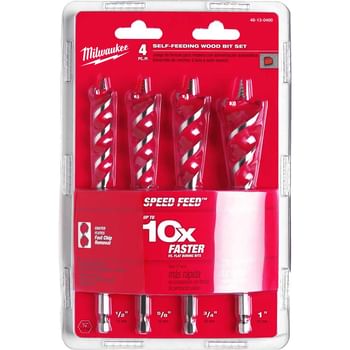 Milwaukee 4 Piece Speed Feed Drill Bit Set