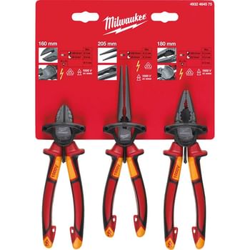 Milwaukee 3 Piece VDE Insulated Plier Set