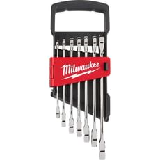 Milwaukee 7 Piece Max Bite Ratcheting Combination Spanner Set Metric